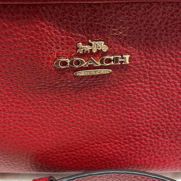 Coach Red Court Crossbody With Ruching Bag - Picture 3 of 10